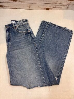 Garage Jambe High-Rise Wide Leg Blue Jeans